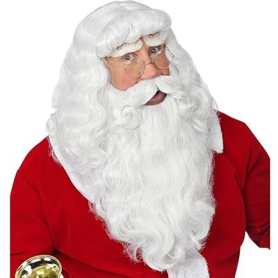 W WIDMANN MILANO Party Fashion Widmann 46943 Deluxe pruik kerstman, grijs, met baard en snor, Sinterklaas, Kerstmis, carnaval, themafeest W WIDMANN MILANO Party Fashion Widmann 46943 Deluxe pruik kerstman, grijs, met baard en snor, Sinterklaas, Kerstmis, carnaval, themafeest