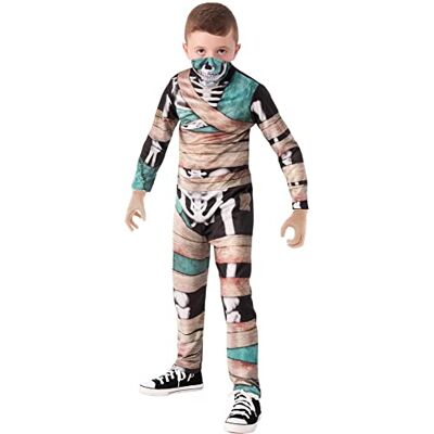 RUBIE'S Forum Novelties Half gemaskerd skeletkostuum voor kinderen, maat M RUBIE'S Forum Novelties Half gemaskerd skeletkostuum voor kinderen, maat M