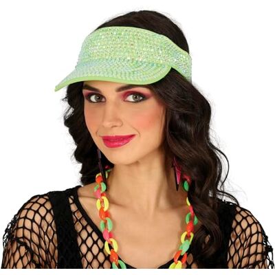FIESTAS GUIRCA Groene pet met strass vizier (eenheidsmaat), kostuumaccessoire voor vrijgezellenfeest, jaren 80 en sportevenementen, ideaal voor volwassenen, uniseks, groen FIESTAS GUIRCA Groene pet met strass vizier (eenheidsmaat), kostuumaccessoire voor vrijgezellenfeest, jaren 80 en sportevenementen, ideaal voor volwassenen, uniseks, groen