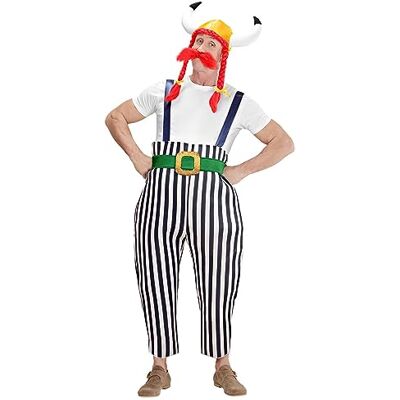 W WIDMANN MILANO Party Fashion WIDMANN "GAULOIS" (maxi-broek met bandjes, riem, helm met flats, snor) (M) W WIDMANN MILANO Party Fashion WIDMANN "GAULOIS" (maxi-broek met bandjes, riem, helm met flats, snor) (M)