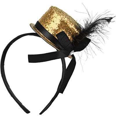 Balinco PARTYHUT, jaren 20 haarspelden, cilinderkostuum, dames en heren, glittertop, Nieuwjaar, carnaval, mardi gras, feestoutfit, accessoires, goud, rood, zwart, zilver (goud) Balinco PARTYHUT, jaren 20 haarspelden, cilinderkostuum, dames en heren, glittertop, Nieuwjaar, carnaval, mardi gras, feestoutfit, accessoires, goud, rood, zwart, zilver (goud)