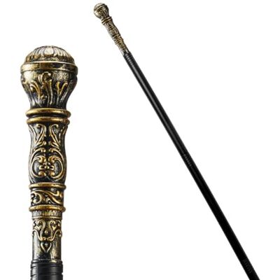 JOYIN Elegant Vintage Gold Walking Cane Prop Stick voor Kinderen Halloween Pimp Canes Kostuum Accessoires, Vampire Dress-up Pretend Play Party JOYIN Elegant Vintage Gold Walking Cane Prop Stick voor Kinderen Halloween Pimp Canes Kostuum Accessoires, Vampire Dress-up Pretend Play Party