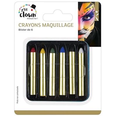 P'tit Clown 90470 Make-uppotlood, 6-1,6 g, meerkleurig P'tit Clown 90470 Make-uppotlood, 6-1,6 g, meerkleurig