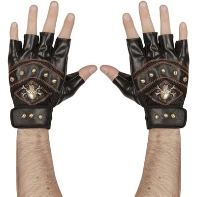 W WIDMANN MILANO Party Fashion Leren look "STUDDED FINGERLESS SKULL & CROSS GOED GLOVES" (One Size past de meeste volwassenen) W WIDMANN MILANO Party Fashion Leren look "STUDDED FINGERLESS SKULL & CROSS GOED GLOVES" (One Size past de meeste volwassenen)