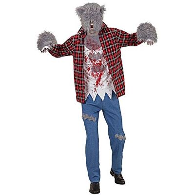 W WIDMANN MILANO Party Fashion Widmann Weerwolfkostuum, geruit overhemd met T-shirt, broek, handschoenen en masker, Halloween, carnaval, themafeest W WIDMANN MILANO Party Fashion Widmann Weerwolfkostuum, geruit overhemd met T-shirt, broek, handschoenen en masker, Halloween, carnaval, themafeest