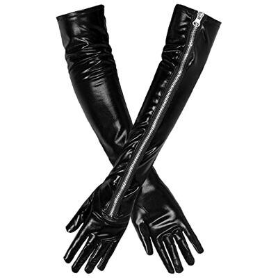 Boland Opera Kinky 03162 Handschoenen, zwart, lederlook, ritssluiting, kostuum, carnaval, themafeest, Halloween Boland Opera Kinky 03162 Handschoenen, zwart, lederlook, ritssluiting, kostuum, carnaval, themafeest, Halloween