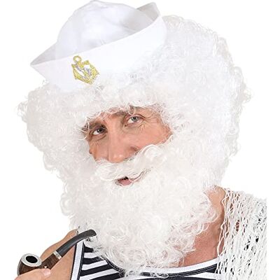 W WIDMANN MILANO Party Fashion Widmann RICCE mannen pruik en baard, wit, één maat, vd-wdm6493 W W WIDMANN MILANO Party Fashion Widmann RICCE mannen pruik en baard, wit, één maat, vd-wdm6493 W