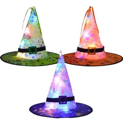 YouYuer 3 stuks led Halloween heksenhoeden, Halloween, feesthoed, Halloween, kostuum, cosplay, Halloween, party, maskerade, cosplay-accessoires, heksenhoed voor kinderen, volwassenen, dames (C) YouYuer 3 stuks led Halloween heksenhoeden, Halloween, feesthoed, Halloween, kostuum, cosplay, Halloween, party, maskerade, cosplay-accessoires, heksenhoed voor kinderen, volwassenen, dames (C)