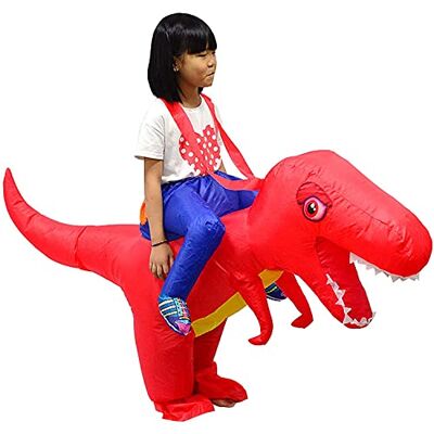 LOLANTA Opblaasbaar dinosaurus kostuum voor kinderen, Halloween, kostuums, T-Rex, rood, 3-6 jaar, 90-130 cm, S LOLANTA Opblaasbaar dinosaurus kostuum voor kinderen, Halloween, kostuums, T-Rex, rood, 3-6 jaar, 90-130 cm, S