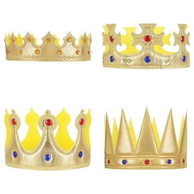 TIMJJG Set van 4 gouden kroonhoeden, feesthoeden voor kinderen, accessoires voor koning en koningin, verjaardagsprom-kostuumaccessoires. TIMJJG Set van 4 gouden kroonhoeden, feesthoeden voor kinderen, accessoires voor koning en koningin, verjaardagsprom-kostuumaccessoires.