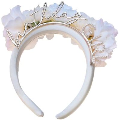 Ginger Ray Hoofdband voor meisjesverjaardag, met bloemen en parels, pastelkleuren, 20 cm Ginger Ray Hoofdband voor meisjesverjaardag, met bloemen en parels, pastelkleuren, 20 cm