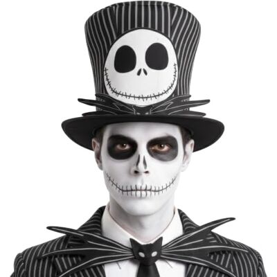 Carnival Toys srl Cilindrische hoed voor volwassenen, gestreepte schedelhoed voor Halloween, cosplay en carnaval, kostuumaccessoires 19316 Carnival Toys srl Cilindrische hoed voor volwassenen, gestreepte schedelhoed voor Halloween, cosplay en carnaval, kostuumaccessoires 19316
