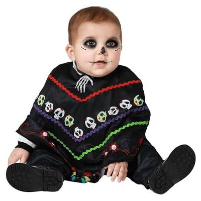ATOSA Mexicaans poncho-skeletkostuum voor kinderen van 6 tot 12 maanden ATOSA Mexicaans poncho-skeletkostuum voor kinderen van 6 tot 12 maanden