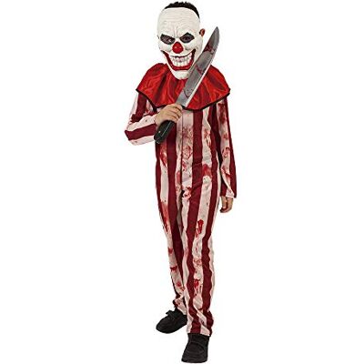 RUBIE'S Costume Co S8645L Halloween-clownskostuum, rood en wit gestreept, kinderen, maat L, 8-10 jaar RUBIE'S Costume Co S8645L Halloween-clownskostuum, rood en wit gestreept, kinderen, maat L, 8-10 jaar