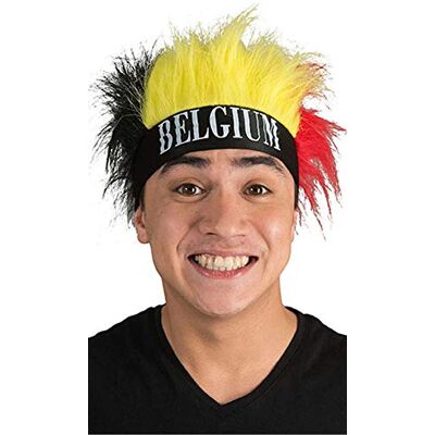 Funny Fashion Hoofdband met pruik gemarkeerd België mutsen, maskers en accessoires voor feestjes (e57685) Funny Fashion Hoofdband met pruik gemarkeerd België mutsen, maskers en accessoires voor feestjes (e57685)