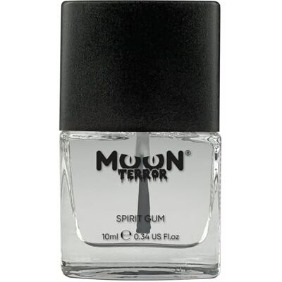Moon Terror Pro FX Spirit Kauwgom SFX, Halloween, bodylijm voor tandprothesen, glittersieraden, haarpruiken, make-up met speciale effecten, transparant, 10 ml Moon Terror Pro FX Spirit Kauwgom SFX, Halloween, bodylijm voor tandprothesen, glittersieraden, haarpruiken, make-up met speciale effecten, transparant, 10 ml