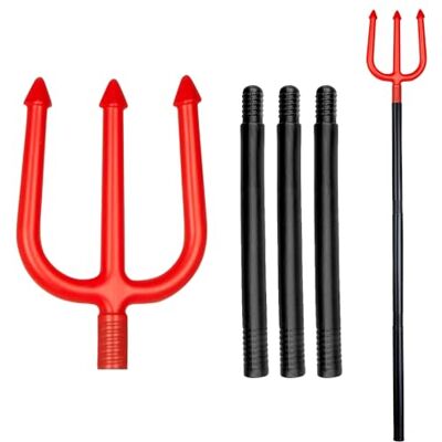 Boland Demonteerbare steekvork van kunststof voor volwassenen, rood/zwart, 112 cm, 00576 Boland Demonteerbare steekvork van kunststof voor volwassenen, rood/zwart, 112 cm, 00576
