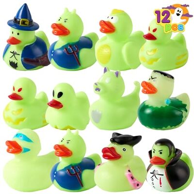 JOYIN 12 Glow-in-The-Dark Halloween Fancy Novelty Geassorteerde rubberen eendjes voor leuke Bath Squirt Squeaker Duckies, Halloween themageschenken, Halloween Party Supplies, Trick or Treat Giveaways JOYIN 12 Glow-in-The-Dark Halloween Fancy Novelty Geassorteerde rubberen eendjes voor leuke Bath Squirt Squeaker Duckies, Halloween themageschenken, Halloween Party Supplies, Trick or Treat Giveaways