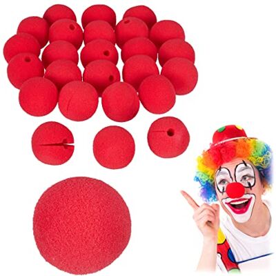 Relaxdays 25 rode clownneuzen voor kinderen en volwassenen, schuimrubber, carnaval, Halloween, rood Relaxdays 25 rode clownneuzen voor kinderen en volwassenen, schuimrubber, carnaval, Halloween, rood