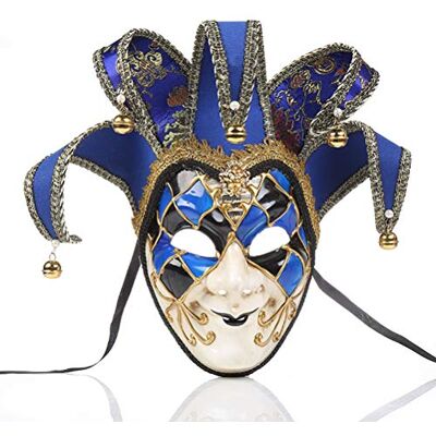 YQkoop Venetiaans Joker-masker, full-body masker voor dames en meisjes, carnavalsaccessoires, Halloween-party YQkoop Venetiaans Joker-masker, full-body masker voor dames en meisjes, carnavalsaccessoires, Halloween-party