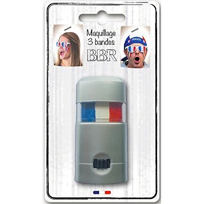 Smiffys Party Pro Make-upstick, driekleurig, blauw, wit, rood, ideaal om het Franse team te ondersteunen, WK Smiffys Party Pro Make-upstick, driekleurig, blauw, wit, rood, ideaal om het Franse team te ondersteunen, WK