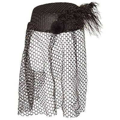 Boland 04129 Zwarte weduwehoed van vilt met veer en sluier voor carnavalskostuums, kostuumaccessoires voor carnaval en Halloween Boland 04129 Zwarte weduwehoed van vilt met veer en sluier voor carnavalskostuums, kostuumaccessoires voor carnaval en Halloween