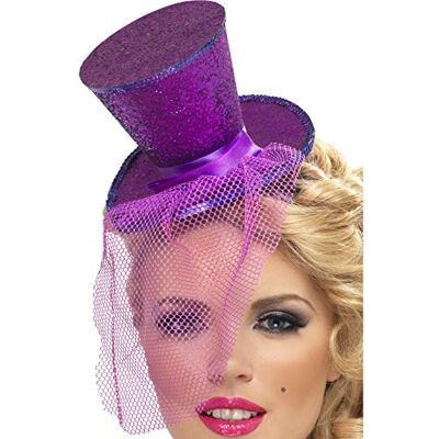 Smiffys Sexy haarband met mini-top, paars, met afneembare sluier Smiffys Sexy haarband met mini-top, paars, met afneembare sluier