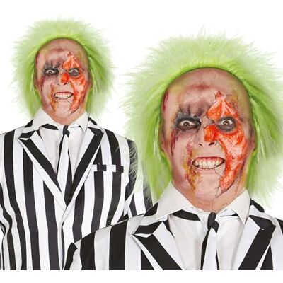 FIESTAS GUIRCA Crazy Ghost groene pruik in doos FIESTAS GUIRCA Crazy Ghost groene pruik in doos