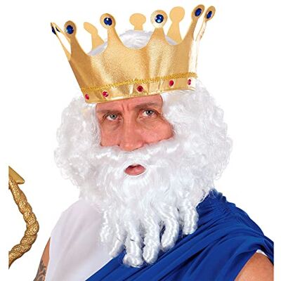 W WIDMANN MILANO Party Fashion Widmann Generique Witte Pruik God van de Zee Man W WIDMANN MILANO Party Fashion Widmann Generique Witte Pruik God van de Zee Man
