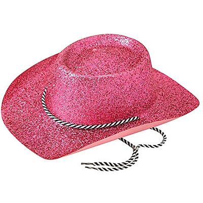 Bristol Novelty 1 stuk roze glitter cowboyhoed, chique design, perfect accessoire voor festivals, kostuumfeesten, wereldboekendag, thema-evenementen enz Bristol Novelty 1 stuk roze glitter cowboyhoed, chique design, perfect accessoire voor festivals, kostuumfeesten, wereldboekendag, thema-evenementen enz
