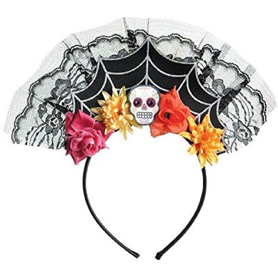 amscan 844939-55 haarband Halloween Dag van de Doden Spinnenweb Kostuum Accessoires amscan 844939-55 haarband Halloween Dag van de Doden Spinnenweb Kostuum Accessoires