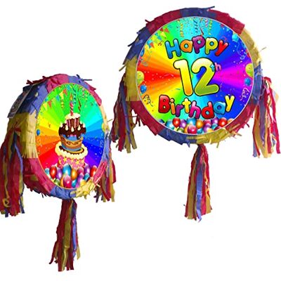 Boogie Woogie Pinatas Piñata 12 jaar met stok en ooghoofdband Boogie Woogie Pinatas Piñata 12 jaar met stok en ooghoofdband