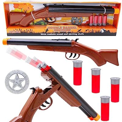 Toyland ® 47 cm dubbel vat geweer met geluidseffecten en schelpuitworp Toyland ® 47 cm dubbel vat geweer met geluidseffecten en schelpuitworp