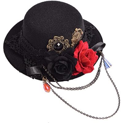 GRACEART Steampunk mini hoge hoed Victoriaans haaraccessoire voor Halloween, K, S GRACEART Steampunk mini hoge hoed Victoriaans haaraccessoire voor Halloween, K, S