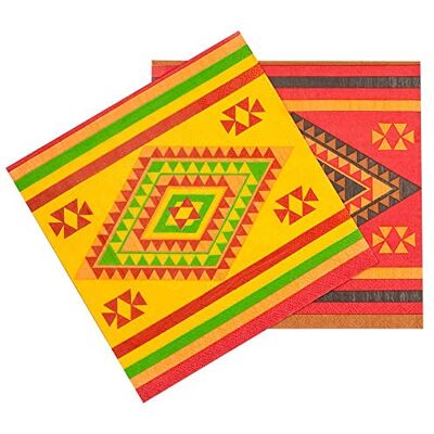 Boland 54399 Fiesta partyservetten, 33 x 33 cm, 20 stuks Boland 54399 Fiesta partyservetten, 33 x 33 cm, 20 stuks