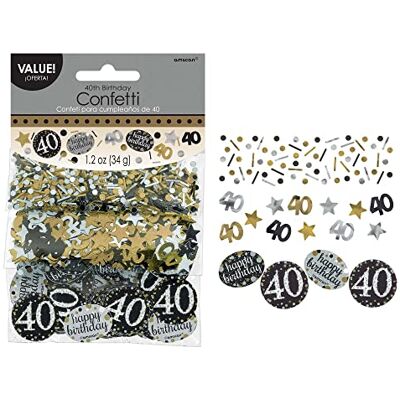 amscan 360186-40e verjaardag Gouden Sprankelende Feesttafel Confetti 34 g amscan 360186-40e verjaardag Gouden Sprankelende Feesttafel Confetti 34 g