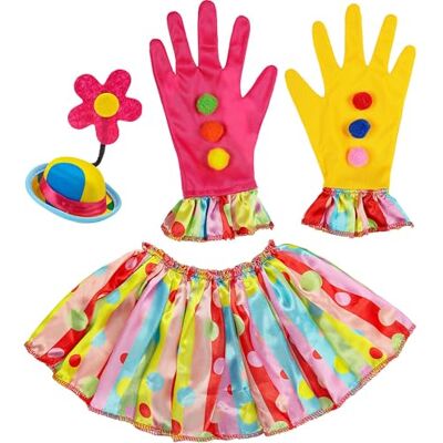 W WIDMANN MILANO Party Fashion Clown kostuumset, mini-hoed, kraag en handschoenen, circus, carnaval, themafeest, verjaardag W WIDMANN MILANO Party Fashion Clown kostuumset, mini-hoed, kraag en handschoenen, circus, carnaval, themafeest, verjaardag