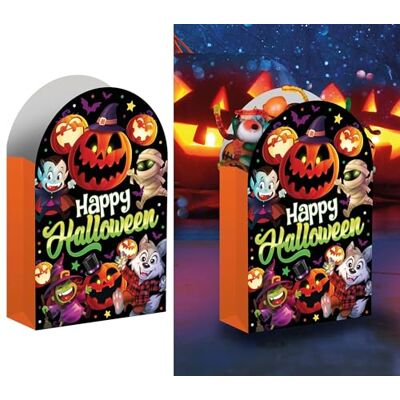 FIESTAS GUIRCA 6 x wegwerpzakjes voor snoep met monsters (16 x 11 cm), tafeldecoratie voor Halloween-feestjes en feesten, meerkleurig FIESTAS GUIRCA 6 x wegwerpzakjes voor snoep met monsters (16 x 11 cm), tafeldecoratie voor Halloween-feestjes en feesten, meerkleurig
