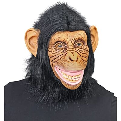 W WIDMANN MILANO Party Fashion 03297 Chimpanseemasker met pluche bont, aap, dierenmasker, carnaval, themafeest W WIDMANN MILANO Party Fashion 03297 Chimpanseemasker met pluche bont, aap, dierenmasker, carnaval, themafeest