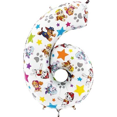 Toyland ® Folieballon in de vorm van een cijfer 6, 66 cm, voor kinderen, motief Paw Patrol Toyland ® Folieballon in de vorm van een cijfer 6, 66 cm, voor kinderen, motief Paw Patrol