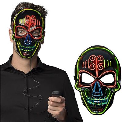 Boland Led-masker met licht, horrormasker voor carnaval, accessoires voor carnavalskostuum, Halloween-masker Boland Led-masker met licht, horrormasker voor carnaval, accessoires voor carnavalskostuum, Halloween-masker