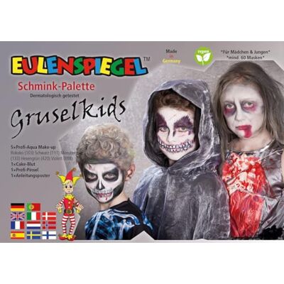 Eulenspiegel 206348 Griezelkids, 6 x 3,5 ml, 1 x kwast, 1 x handleiding (mogelijk niet beschikbaar in het Nederlands), make-upkleuren Eulenspiegel 206348 Griezelkids, 6 x 3,5 ml, 1 x kwast, 1 x handleiding (mogelijk niet beschikbaar in het Nederlands), make-upkleuren