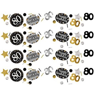 amscan Gouden confetti voor de 80e verjaardag, 34 g amscan Gouden confetti voor de 80e verjaardag, 34 g