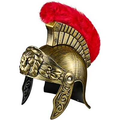 Balinco Romeinse helm Gouden Romeinse helm Krijger Romeinse vechter Romeinse gladiator voor vrouwen en mannen als perfect accessoire voor het Romeinse kostuum Balinco Romeinse helm Gouden Romeinse helm Krijger Romeinse vechter Romeinse gladiator voor vrouwen en mannen als perfect accessoire voor het Romeinse kostuum