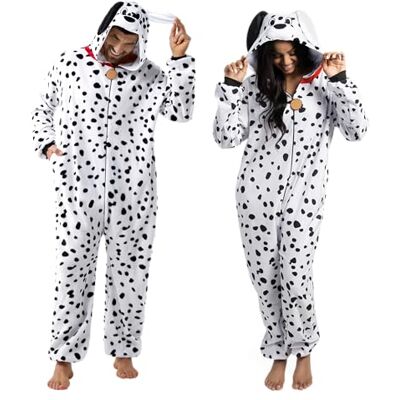 Spooktacular Creations Dalmatiër Pyjama voor volwassenen, uniseks, van pluche, met hoedenstaart, voor het aankleden, rollenspellen in Halloween-kostuum L Spooktacular Creations Dalmatiër Pyjama voor volwassenen, uniseks, van pluche, met hoedenstaart, voor het aankleden, rollenspellen in Halloween-kostuum L
