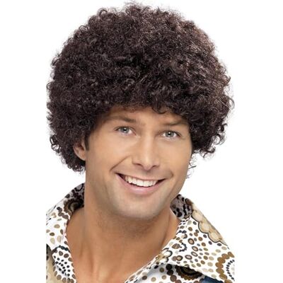 Smiffys Pruik voor disco uit de jaren 70, bruin, afro Smiffys Pruik voor disco uit de jaren 70, bruin, afro