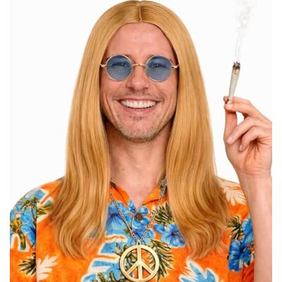 Hatstar Hippie pruik jaren 70, pruiken voor mannen en vrouwen voor carnaval, themafeest (donkerblond) Hatstar Hippie pruik jaren 70, pruiken voor mannen en vrouwen voor carnaval, themafeest (donkerblond)