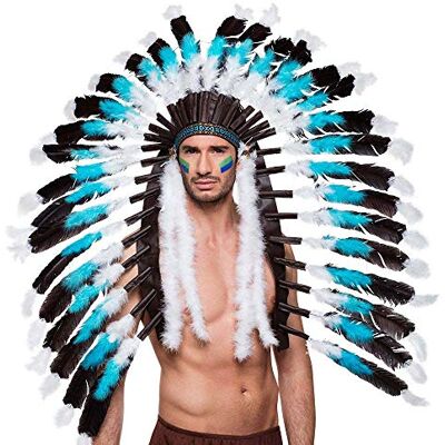 Boland 44141 Hoofdaccessoires Indiaas Sneeuwwolf voor volwassenen Hoofdband met veren Verkleedaccessoire Carnaval Themafeest Boland 44141 Hoofdaccessoires Indiaas Sneeuwwolf voor volwassenen Hoofdband met veren Verkleedaccessoire Carnaval Themafeest