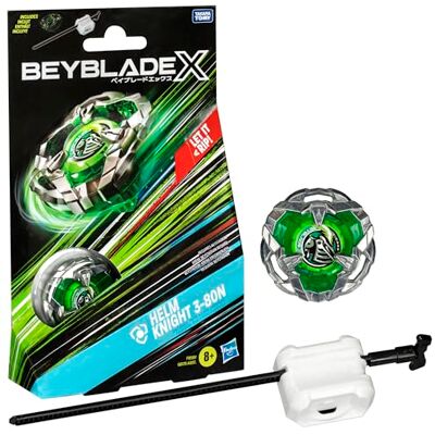 Beyblade Hasbro X, Starter Pack met Helm Knight 3-80N wedstrijdspinner en launcher Beyblade Hasbro X, Starter Pack met Helm Knight 3-80N wedstrijdspinner en launcher