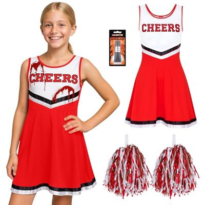 REDSTAR Cheerleader zombiekostuum voor meisjes met nepbloed buis Halloween kostuum kinderen Halloween kostuum zombie cheerleader feestjurk meisjes kostuum REDSTAR Cheerleader zombiekostuum voor meisjes met nepbloed buis Halloween kostuum kinderen Halloween kostuum zombie cheerleader feestjurk meisjes kostuum